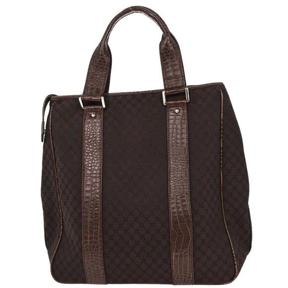 Celine Brown Canvas Embossed Leather Macadam Tote Handbag WC-ST-0059 196165 - Picture 2 of 10